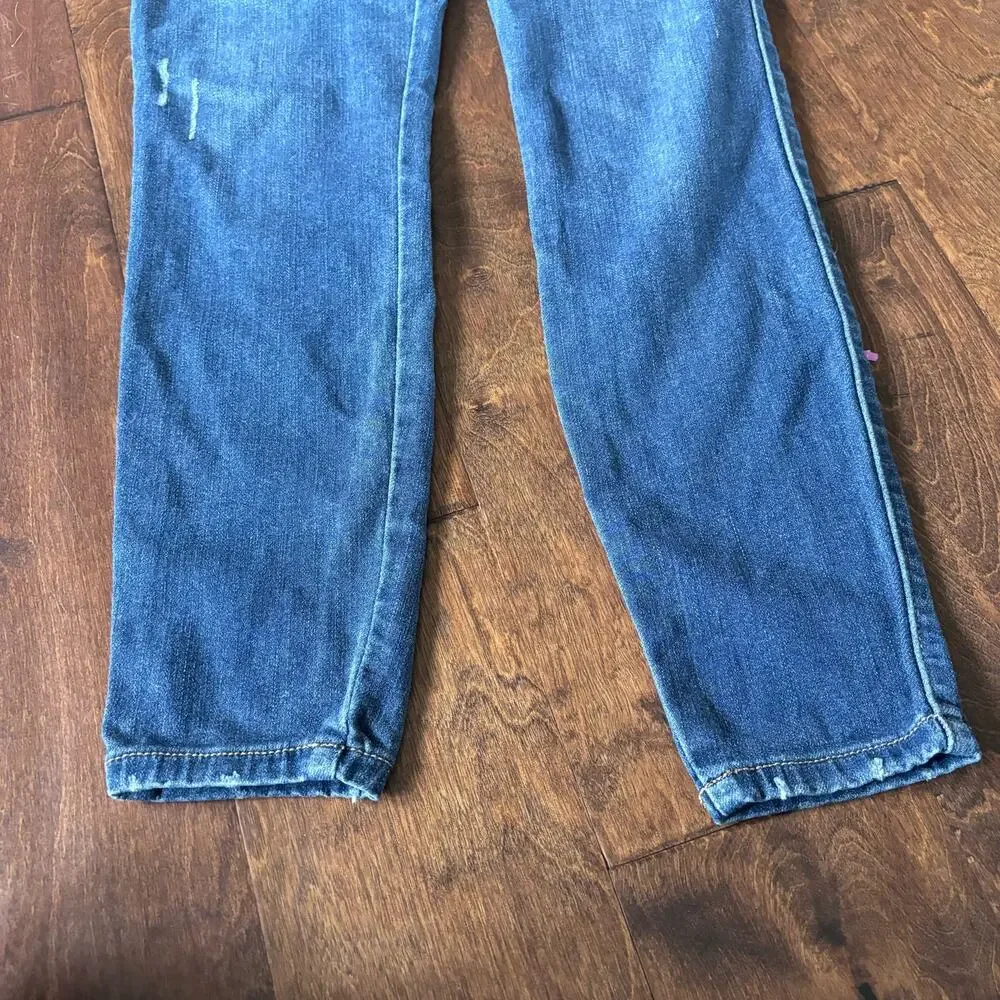 Just USA Women's Size 25 Stretchy Blue Denim Jeans Button Fly Straight Leg‎